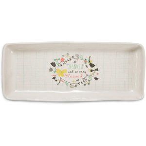 PAVILLIONS Amylee Weeks Thankful Tray. Handpainted.